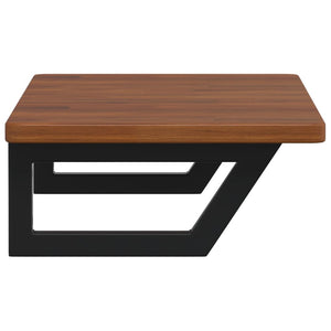 Ripiano a Parete per Lavabo in Acciaio e Massello di Rovere 3302347