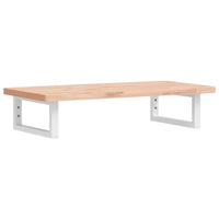 Ripiano a Parete per Lavabo in Acciaio e Massello di Faggio 3302352