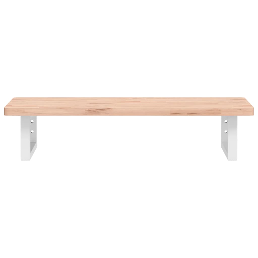 Ripiano a Parete per Lavabo in Acciaio e Massello di Faggio 3302352