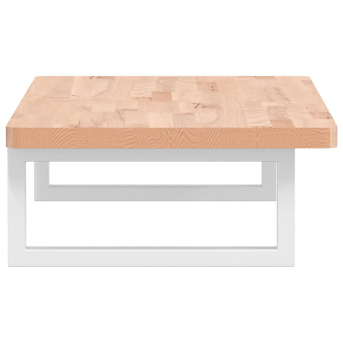 Ripiano a Parete per Lavabo in Acciaio e Massello di Faggio 3302352