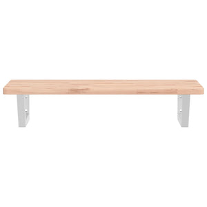 Ripiano a Parete per Lavabo in Acciaio e Massello di Faggio 3302354