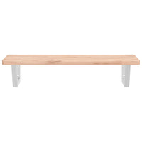 Ripiano a Parete per Lavabo in Acciaio e Massello di Faggio