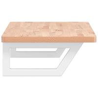 Ripiano a Parete per Lavabo in Acciaio e Massello di Faggio