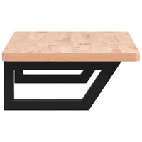 Ripiano a Parete per Lavabo in Acciaio e Massello di Faggio