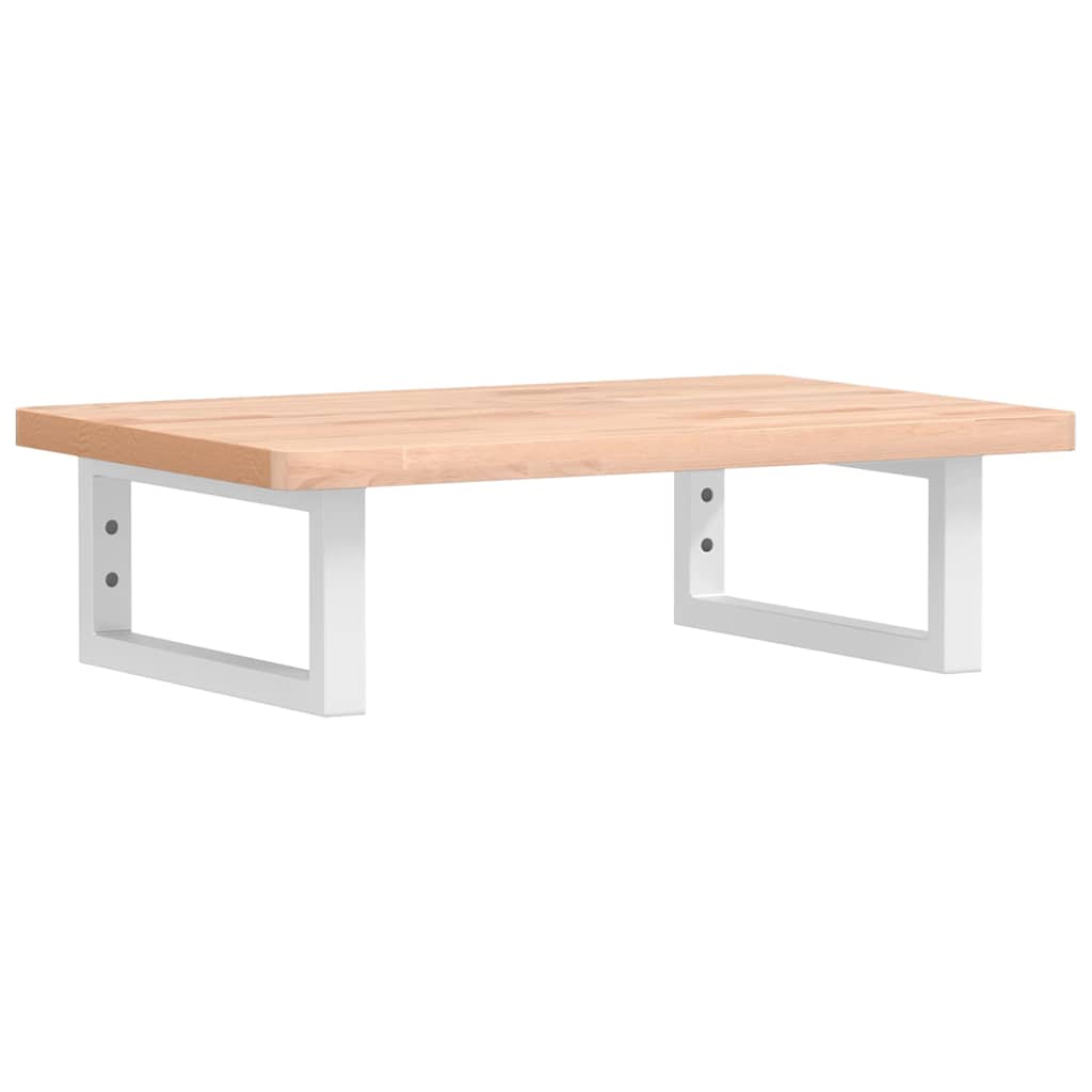 Ripiano a Parete per Lavabo in Acciaio e Massello di Faggio 3302356