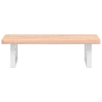 Ripiano a Parete per Lavabo in Acciaio e Massello di Faggio