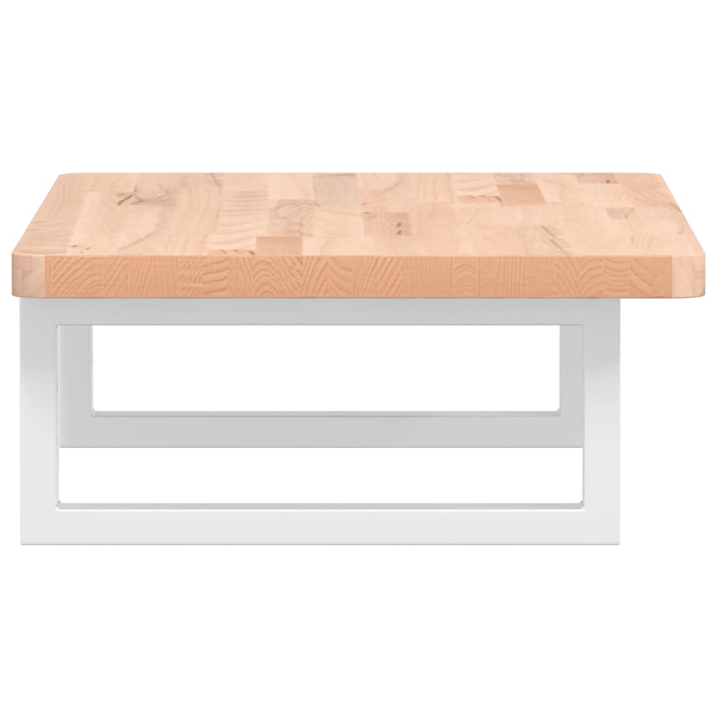 Ripiano a Parete per Lavabo in Acciaio e Massello di Faggio