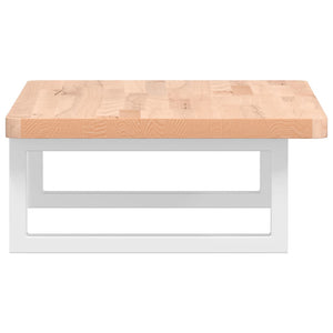 Ripiano a Parete per Lavabo in Acciaio e Massello di Faggio