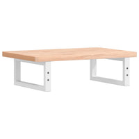 Ripiano a Parete per Lavabo in Acciaio e Massello di Faggio 3302356