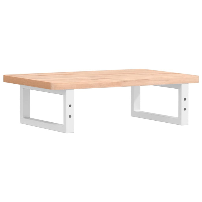 Ripiano a Parete per Lavabo in Acciaio e Massello di Faggio 3302356