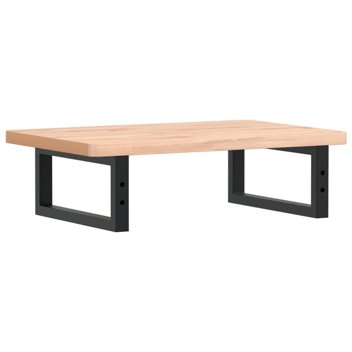 Ripiano a Parete per Lavabo in Acciaio e Massello di Faggio