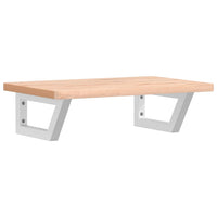 Ripiano a Parete per Lavabo in Acciaio e Massello di Faggio 3302358