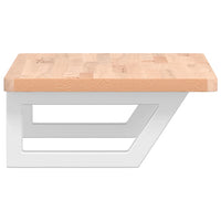 Ripiano a Parete per Lavabo in Acciaio e Massello di Faggio 3302358