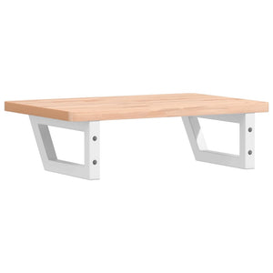 Ripiano a Parete per Lavabo in Acciaio e Massello di Faggio 3302358