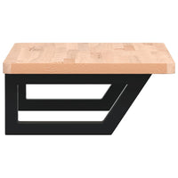 Ripiano a Parete per Lavabo in Acciaio e Massello di Faggio 3302359