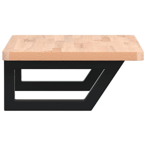 Ripiano a Parete per Lavabo in Acciaio e Massello di Faggio 3302359