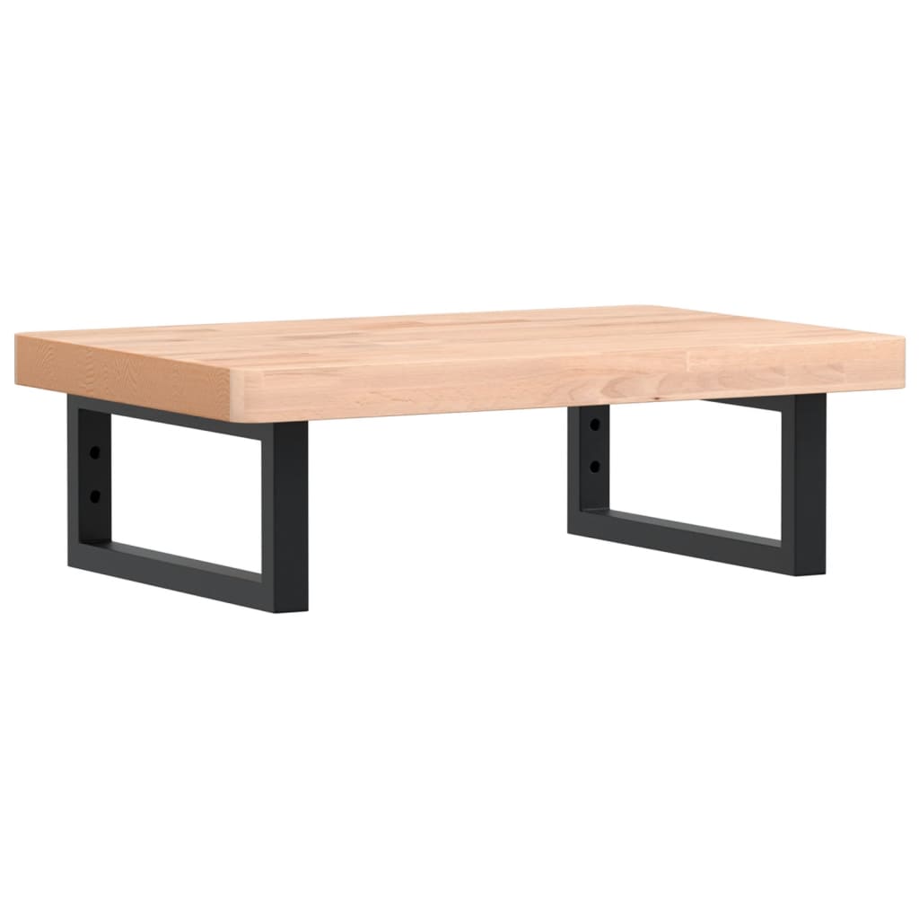 Ripiano a Parete per Lavabo-Mensole a Muro in Acciaio e Massello di Faggio 506967