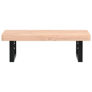 Ripiano a Parete per Lavabo in Acciaio e Massello di Faggio