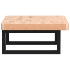 Ripiano a Parete per Lavabo-Mensole a Muro in Acciaio e Massello di Faggio 506967