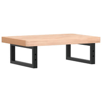 Ripiano a Parete per Lavabo in Acciaio e Massello di Faggio