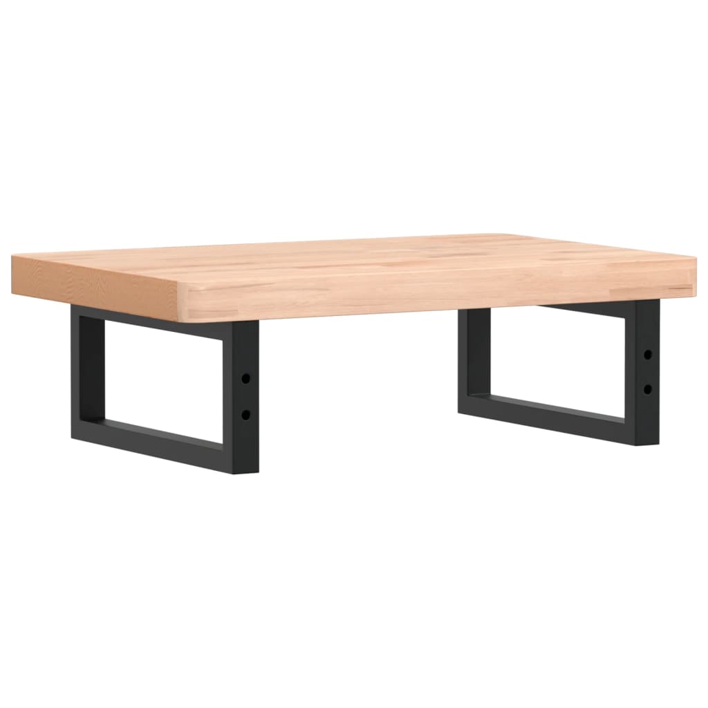 Ripiano a Parete per Lavabo-Mensole a Muro in Acciaio e Massello di Faggio 506967