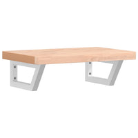 Ripiano a Parete per Lavabo-Mensole a Muro in Acciaio e Massello di Faggio 178347