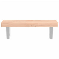 Ripiano a Parete per Lavabo in Acciaio e Massello di Faggio