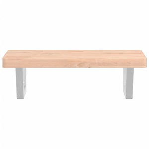 Ripiano a Parete per Lavabo in Acciaio e Massello di Faggio