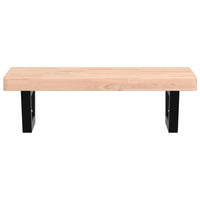 Ripiano a Parete per Lavabo in Acciaio e Massello di Faggio