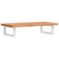 vidaXL Ripiano a Parete per Lavabo in Acciaio e Massello di Faggio