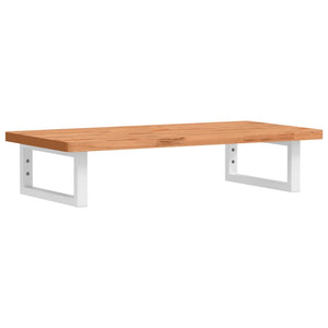 vidaXL Ripiano a Parete per Lavabo in Acciaio e Massello di Faggio