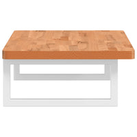 vidaXL Ripiano a Parete per Lavabo in Acciaio e Massello di Faggio