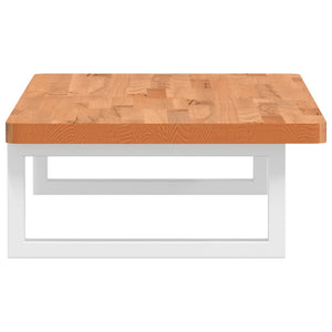 vidaXL Ripiano a Parete per Lavabo in Acciaio e Massello di Faggio