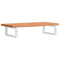 vidaXL Ripiano a Parete per Lavabo in Acciaio e Massello di Faggio