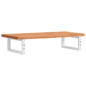 vidaXL Ripiano a Parete per Lavabo in Acciaio e Massello di Faggio