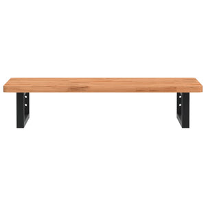 Ripiano a Parete per Lavabo in Acciaio e Massello di Faggio 3302365