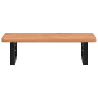 Ripiano a Parete per Lavabo in Acciaio e Massello di Faggio