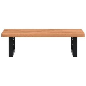 Ripiano a Parete per Lavabo in Acciaio e Massello di Faggio