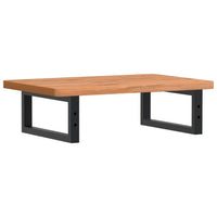 Ripiano a Parete per Lavabo in Acciaio e Massello di Faggio