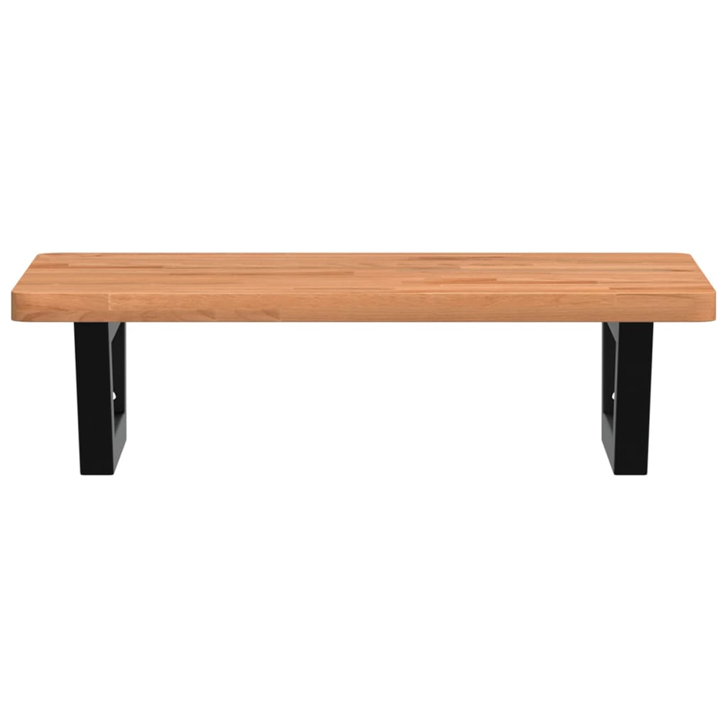 Ripiano a Parete per Lavabo in Acciaio e Massello di Faggio 3302371