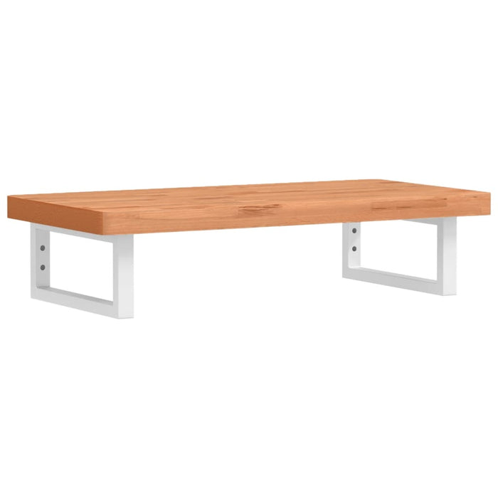 Ripiano a Parete per Lavabo in Acciaio e Massello di Faggio 3302372