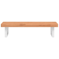 Ripiano a Parete per Lavabo in Acciaio e Massello di Faggio 3302372