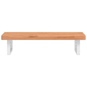 Ripiano a Parete per Lavabo in Acciaio e Massello di Faggio 3302372