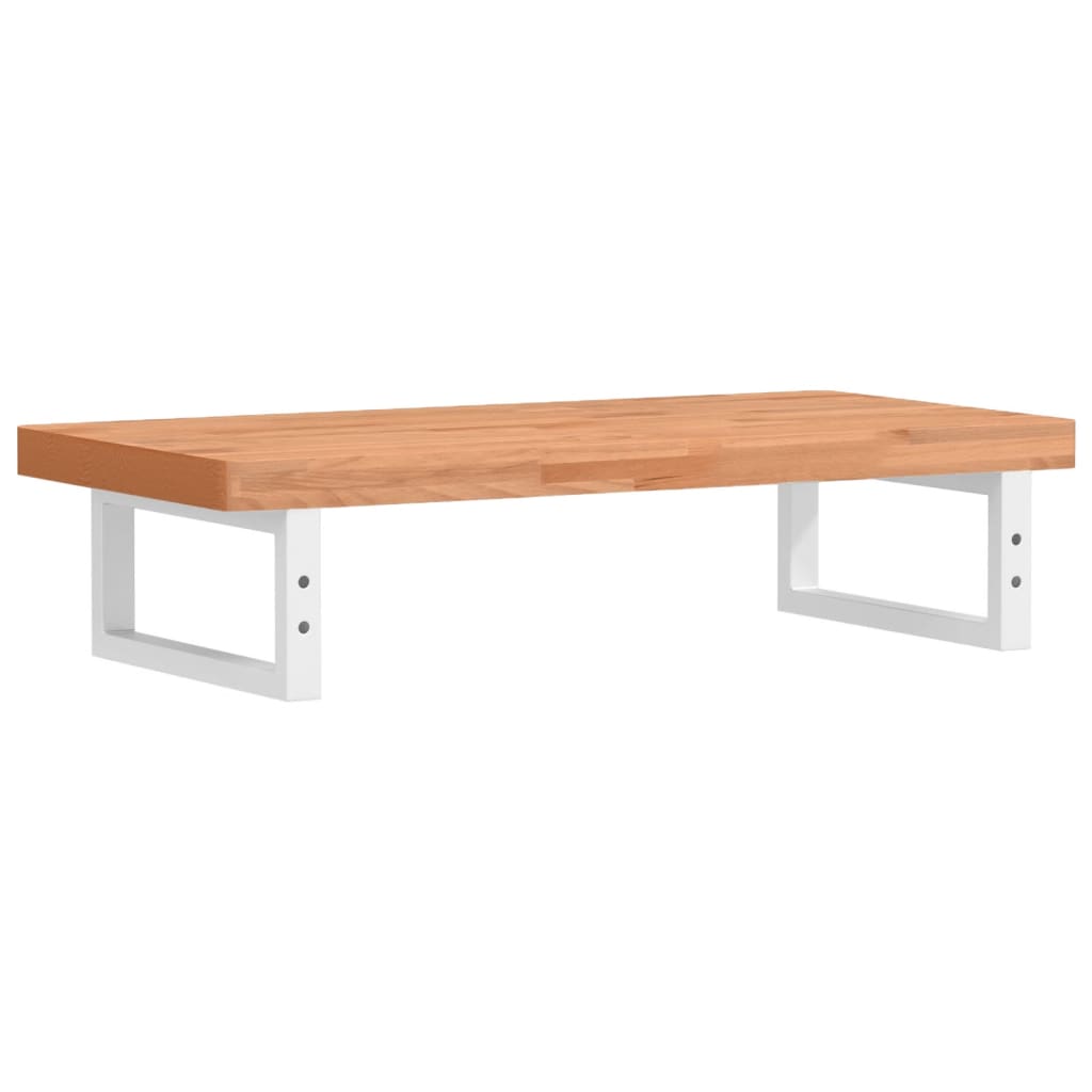 Ripiano a Parete per Lavabo in Acciaio e Massello di Faggio 3302372