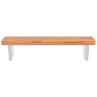 Ripiano a Parete per Lavabo in Acciaio e Massello di Faggio