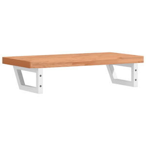 Ripiano a Parete per Lavabo in Acciaio e Massello di Faggio 3302374