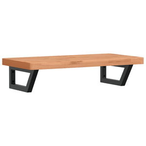 Ripiano a Parete per Lavabo in Acciaio e Massello di Faggio 3302375