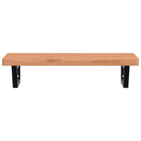 Ripiano a Parete per Lavabo in Acciaio e Massello di Faggio 3302375