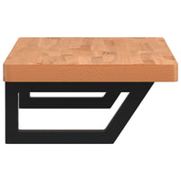 Ripiano a Parete per Lavabo in Acciaio e Massello di Faggio 3302375