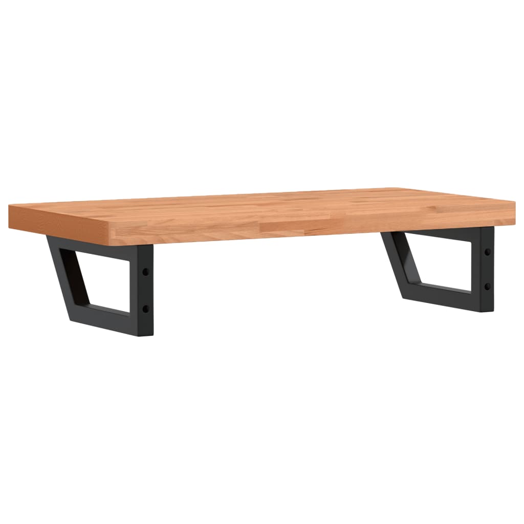 Ripiano a Parete per Lavabo in Acciaio e Massello di Faggio 3302375